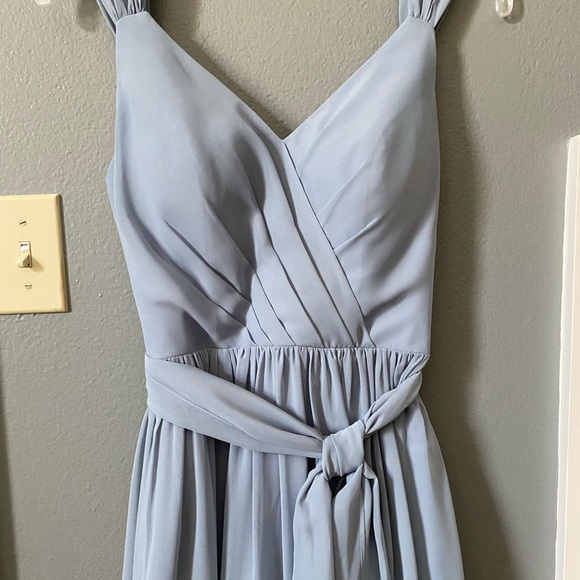 🔥Heather Blue Chiffon Formal Dress - Picture 3 of 5